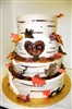 3 Tier Fall style custom wedding cake.  Also available in Gluten Free.